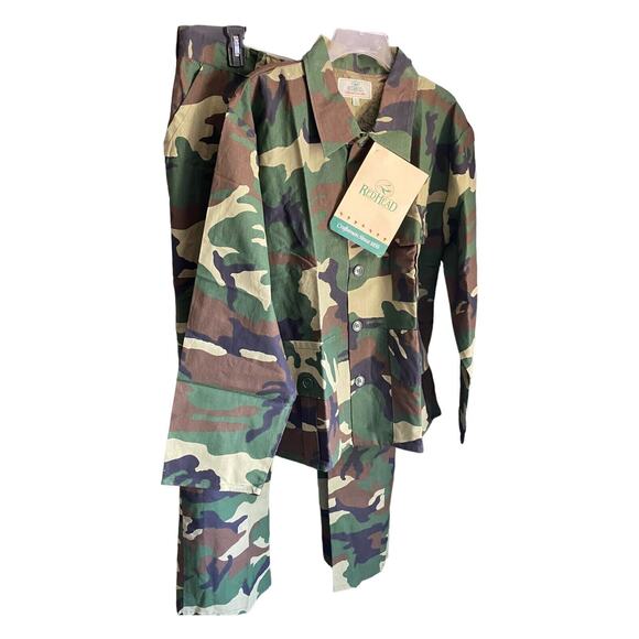NWT VINTAGE Redhead Gaming Woodland Camo Field Shirt/Jacket and Pants Size Large - Picture 2 of 12